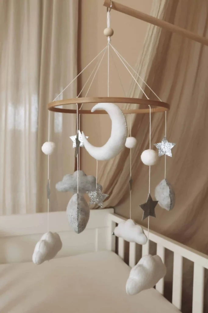 moon and stars cot mobile