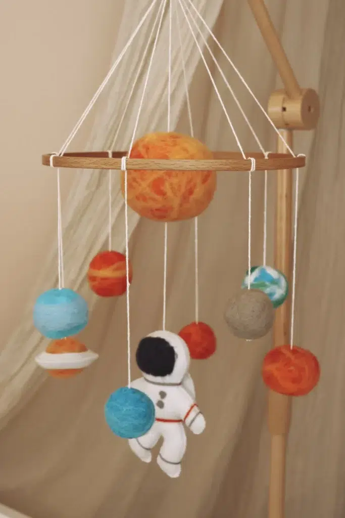handmade astronaut baby mobile complete set